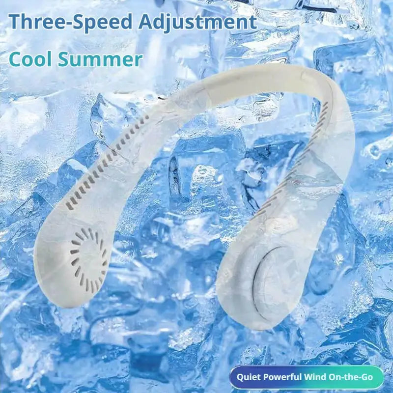 Portable Bladeless Neck Fan with 5-Speed Rechargeable Personal Cooling