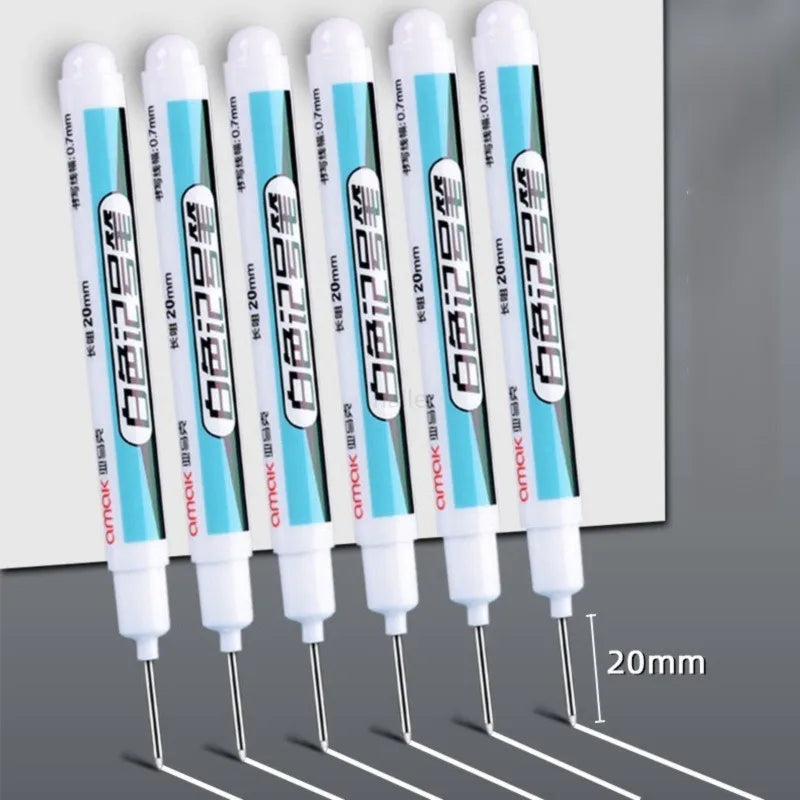 Waterproof White Paint Marker Pen Set for Deep Holes, Metal, Wood, Glass, Tiles