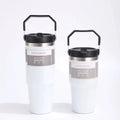 Insulated Stainless Steel Water Bottle with Straw - 600ml/890ml Thermal Mug