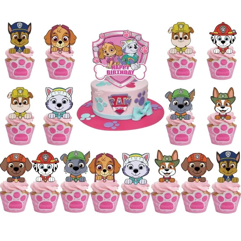 17Pcs Paw Patrol Birthday Cake Topper Set Kids Party Decorations