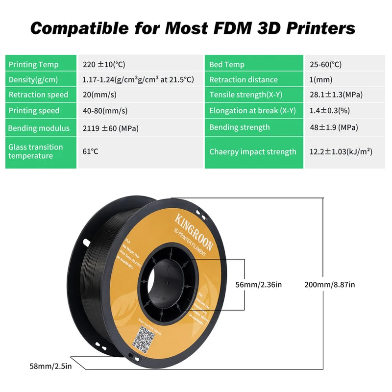 10kg Mixed Color PLA Filament for 3D Printers 1.75mm +/-0.02mm Vacuum Pack