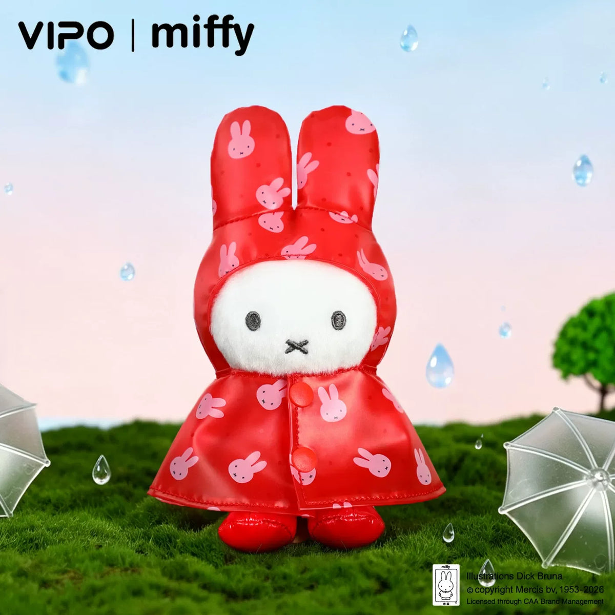 Kawaii Miffy Raincoat Blind Box Collectible Figurine Bag Charm Trendy Toy