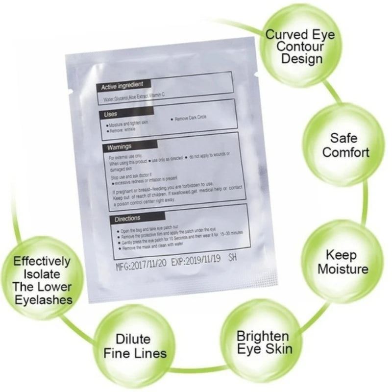 Eyelash Extension Under Eyelid Patches 50 Pairs Lash Building Stickers for False Lashes