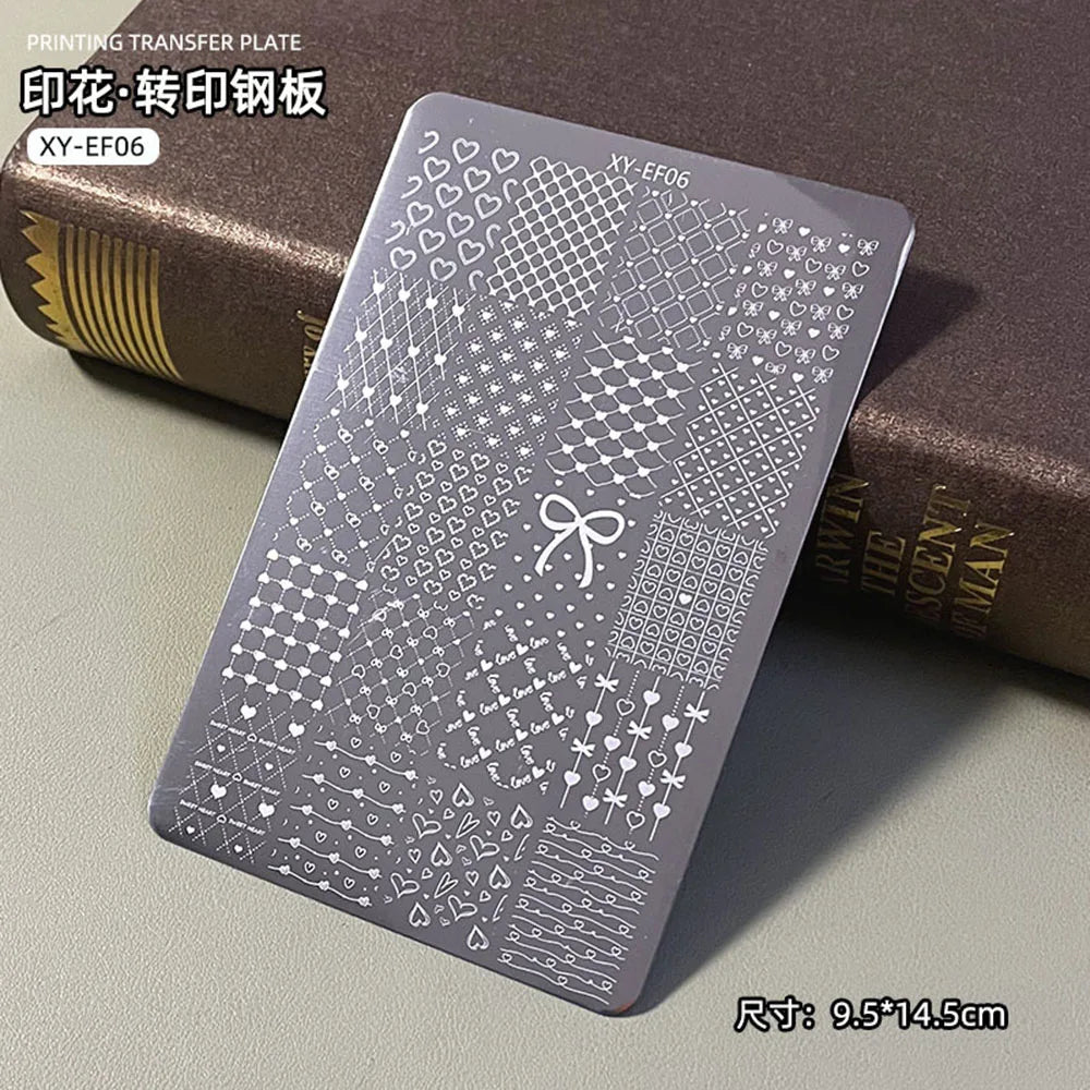Nail Art Stamping Plate 3D Dotting & Line Design Stainless Steel French Nail Template