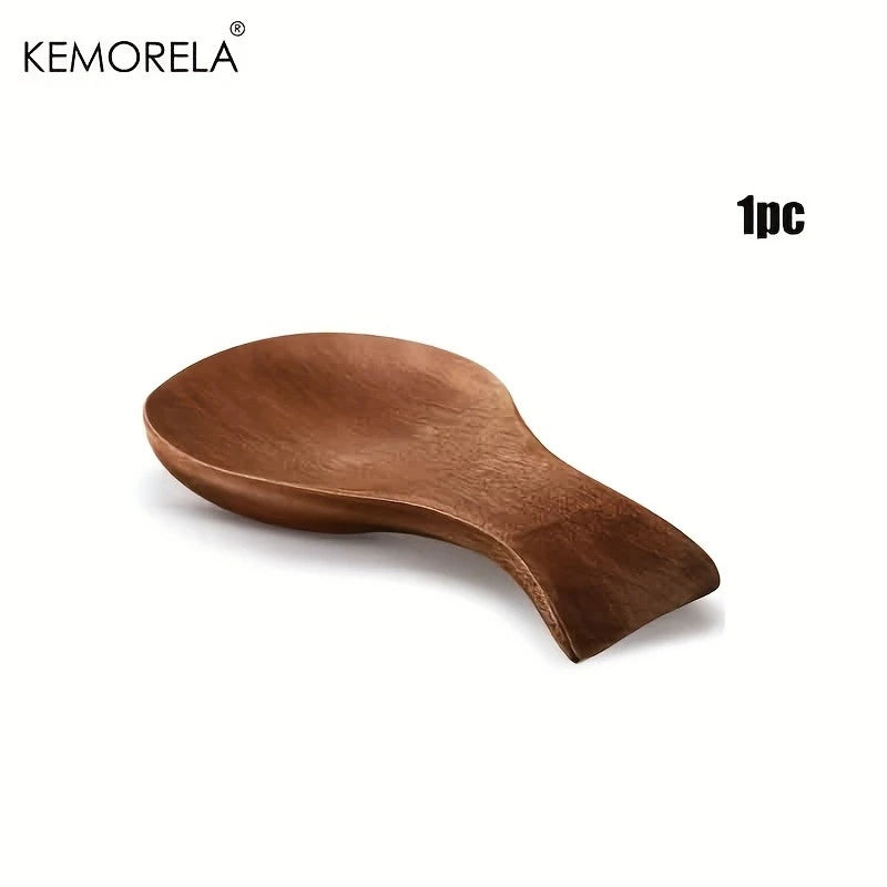 Wooden Spoon Rest for Kitchen Counter - Rustic Farmhouse Style Holder for Spatulas, Spoons & Ladles