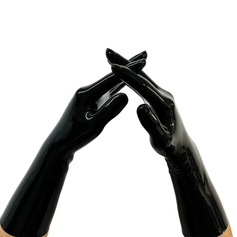 High Elastic Chlorinated Latex Gloves - Black, Multiple Sizes