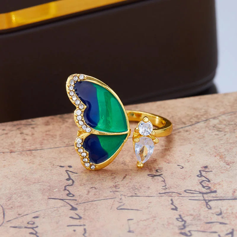 Adjustable Women's Butterfly Ring - Romantic Jewelry Gift for Women