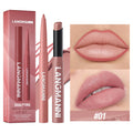 2Pcs Matte Lipstick & Lip Liner Set Long-Lasting Waterproof Lip Makeup