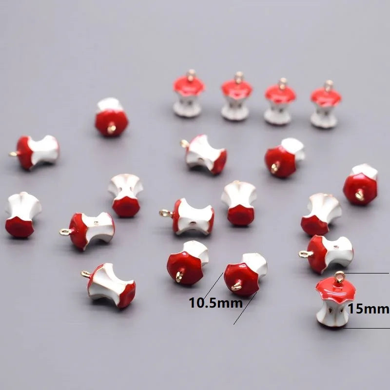 Fruit Drip Oil Charms Set for Jewelry Making - Apple Peach Mango Durian Pendants, Small Alloy DIY Necklace & Earring Charms
