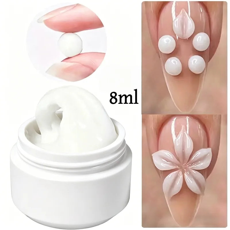 3D Nail Gel Hard Long-Lasting Overlay for Nail Art and 3D Bow Shapes