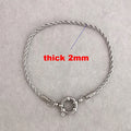 Anchor Clasp Bracelet Women Men Stainless Steel Rope Chain Jewelry Gold Silver