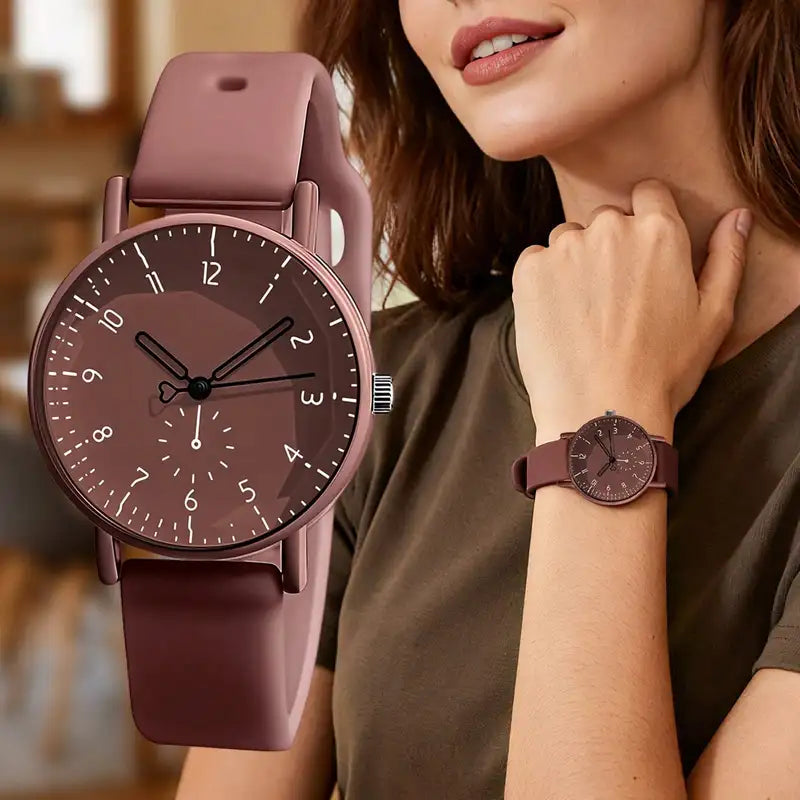 Women’s Casual Silicone Quartz Watch - Fashionable Unisex Timepiece