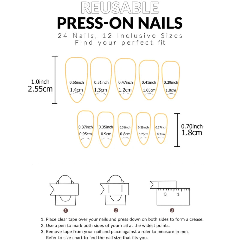 24PCS Almond Press-On Nails with Pink Bow Designs - Glossy Fake Nails for Women and Girls