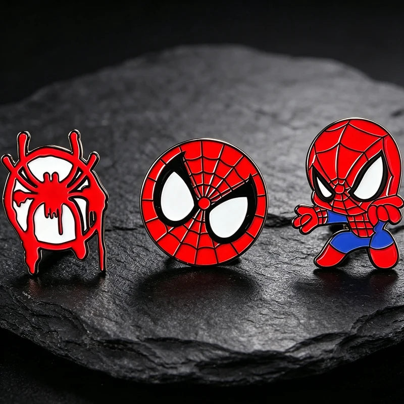 Spider-Man Alloy Enamel Brooch Pin Superhero Badge for Backpack Clothing & Gift