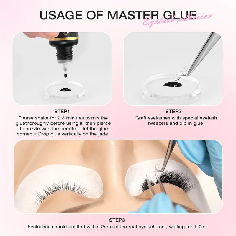 Fast Dry Eyelash Extension Glue 5/10PCS Professional Lash Adhesive, Sensitive Eye Safe