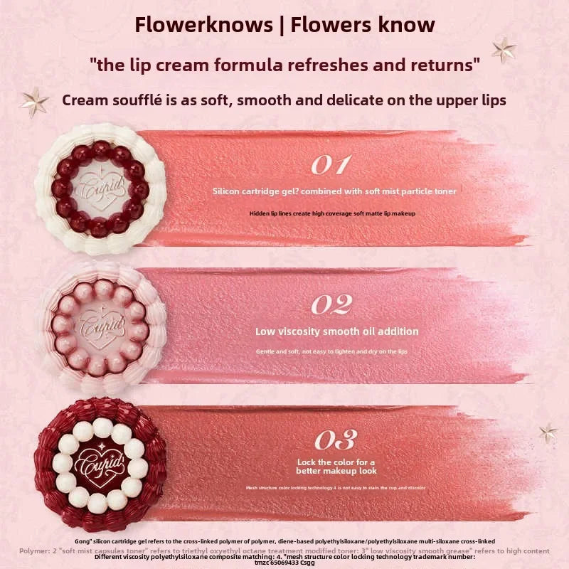 Flower Knows Lip Matte Velvet Cream - 5ml Lip Makeup, Multiple Colors