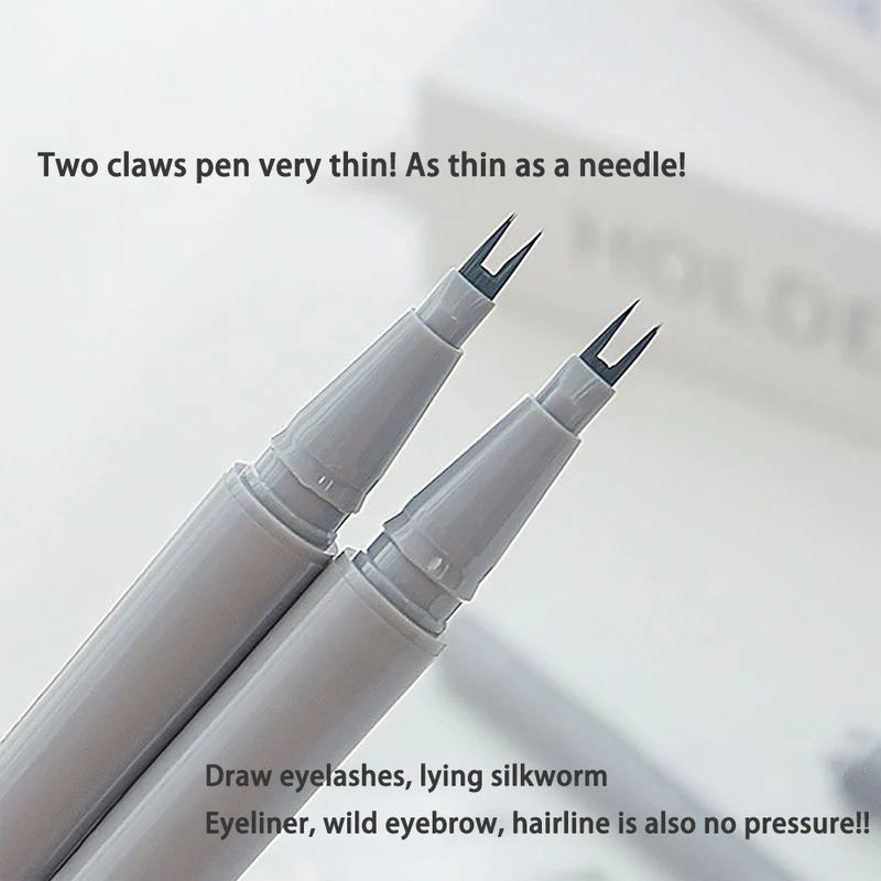 Double-Claw Eyeliner Pen Waterproof Smudge-Proof Liquid Eyeliner for Upper & Lower Lashes