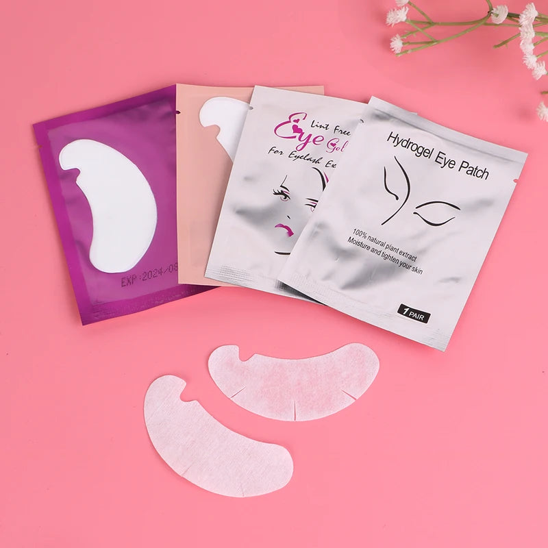 Gel Hydrogel Eye Mask Pads for Eyelash Extensions & Eye Care - 50 Pairs Bulk Set