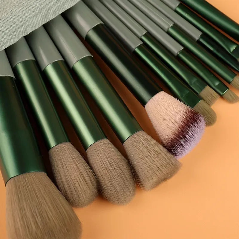 13-Piece Makeup Brush Set for Face and Eyes - Blending, Foundation, Powder, Blush Tools for Beginners
