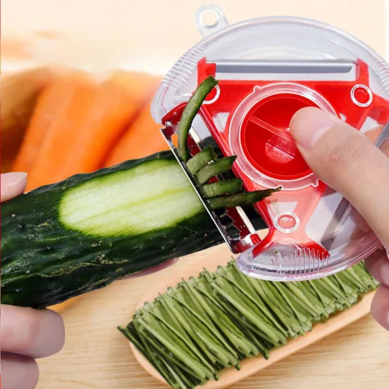 3-in-1 Rotary Vegetable Peeler Set - Stainless Steel Multi-Purpose Slicer Grater Shredder for Kitchen