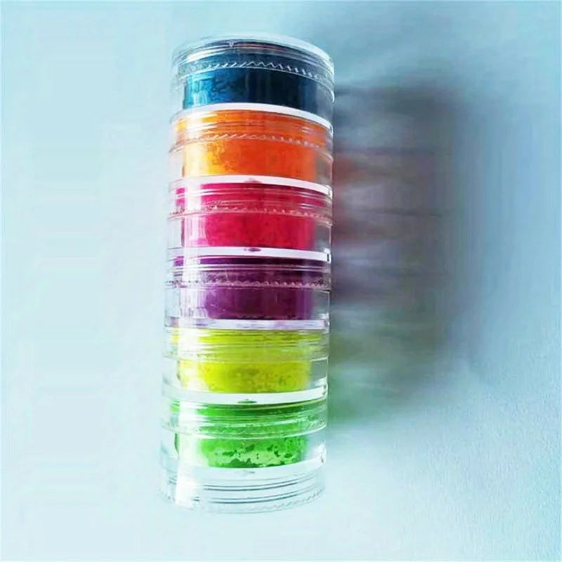 6-Color Neon Waterproof Matte Eyeshadow & Nail Powder Set - Long Lasting Cosmetic Pigments