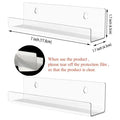 Acrylic Record Display Shelf Set - Wall Mount Vinyl Album Storage Racks - Clear 2pcs