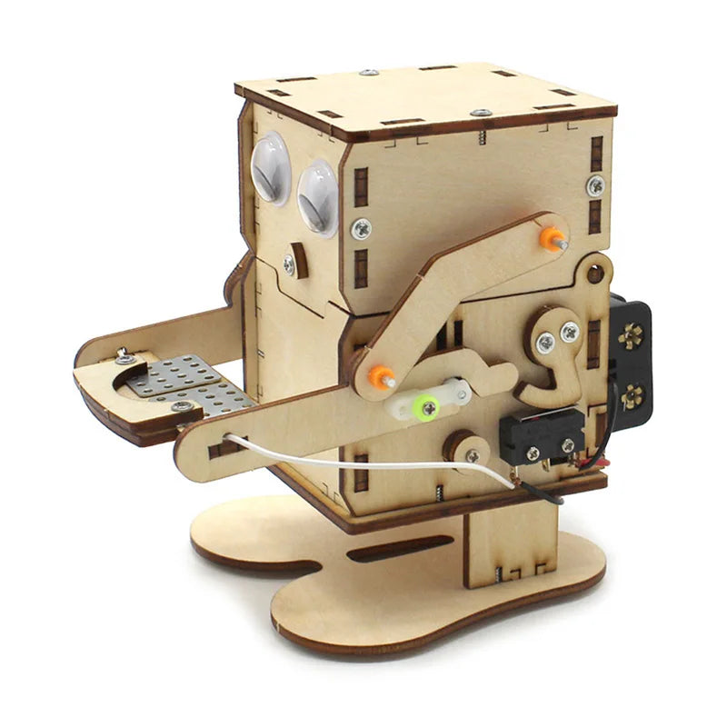 Wooden Robot Coin Eater DIY Kit STEM Educational Toy for Learning & Teaching