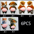 3D Shiba Inu Stickers - Cute Chubby Silicone Self-Adhesive Animal Decals