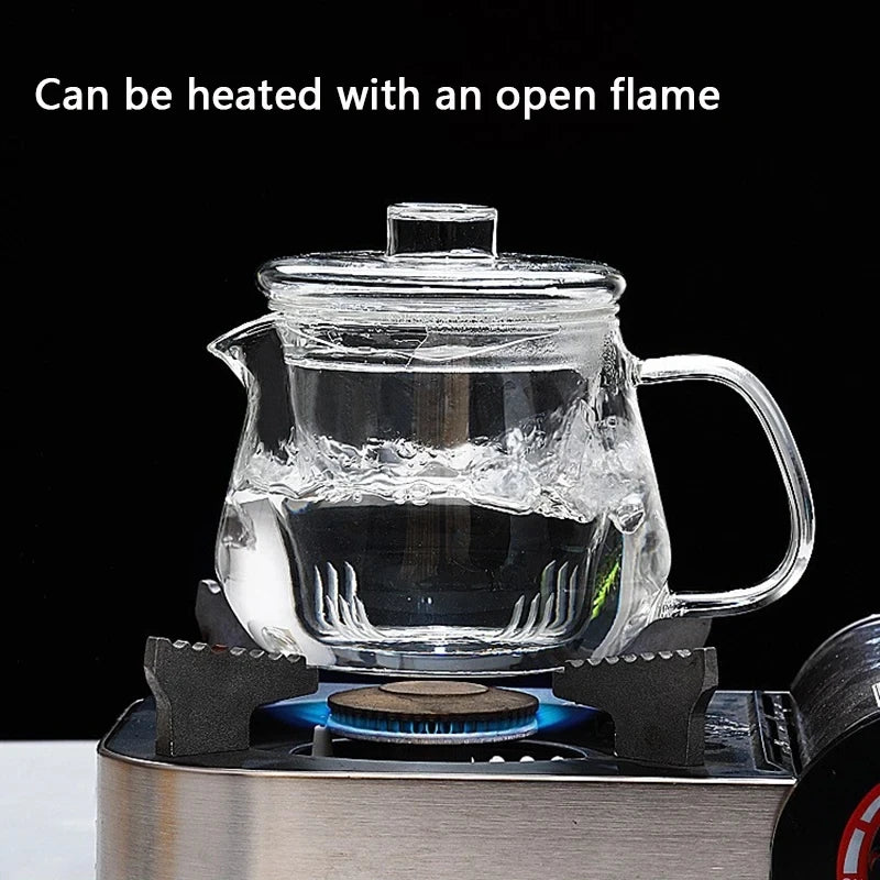 Glass Teapot Penguin Shape Chinese Tea Ceremony Set 480ML 600ML Transparent