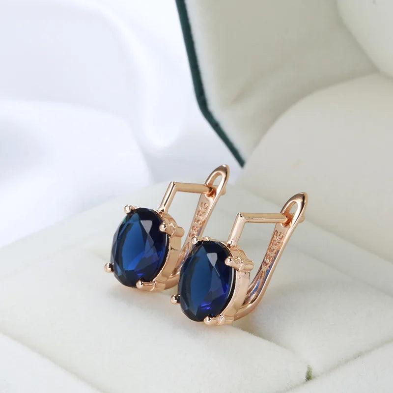 14K Gold Sapphire and Peridot Earrings for Women - Wedding Engagement Jewelry