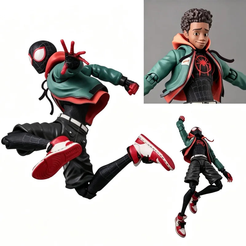 Miles Morales Spider-Man Action Figure with Removable Hood and Interchangeable Hands - 17cm