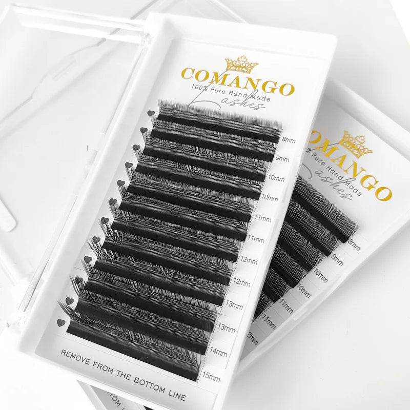 False Eyelash Extensions 2D U-Shaped Natural Black Soft Fans Individual False Lashes