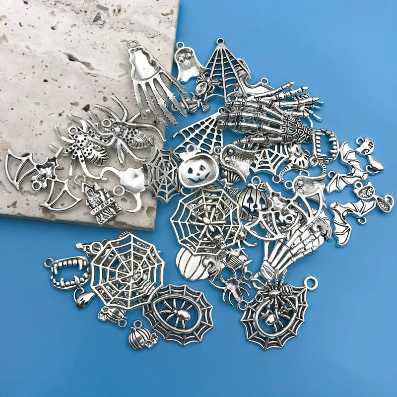 50pcs Zinc Alloy Halloween Charm Charms for Jewelry Making DIY Necklace Bracelet Earrings