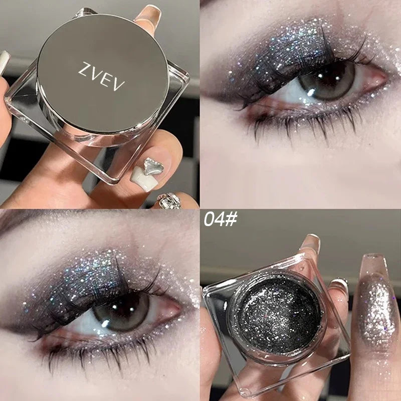 Long Lasting Waterproof Glitter Eyeshadow – Pearlescent Shimmer Makeup for Eyes & Body