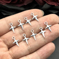 50pcs Star-Shaped Charms for Jewelry Making - Antique Silver Alloy