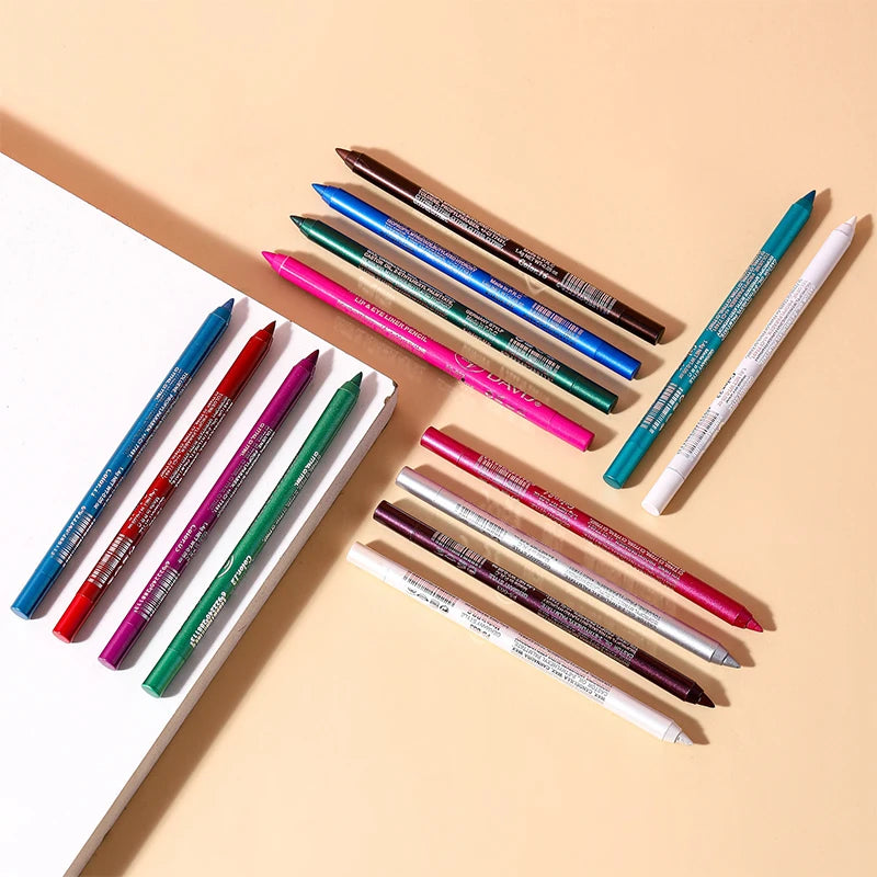 Waterproof Matte & Shimmer Eyeliner Pencils - Long-Lasting, Smudge-Proof Makeup