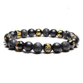 Natural Stone Beaded Buddha Bracelet with Wooden, Malachite, Tiger Eye & Obsidian For Yoga & Meditation