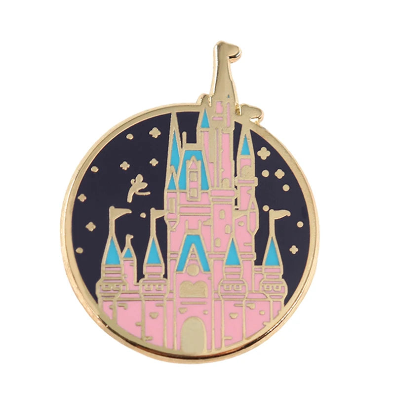 Magic Castle Badge Crystal Ball Enamel Pin Pink Blue Fan Badge Brooch Gift
