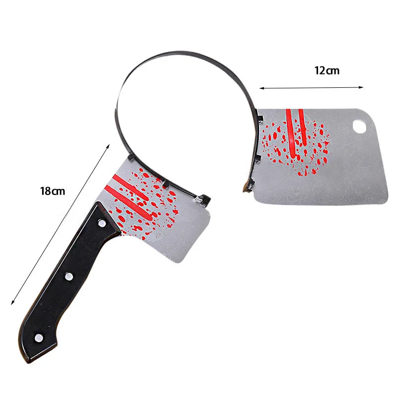 Halloween Horror Blood Knife Headband Costume Accessory for Party Cosplay