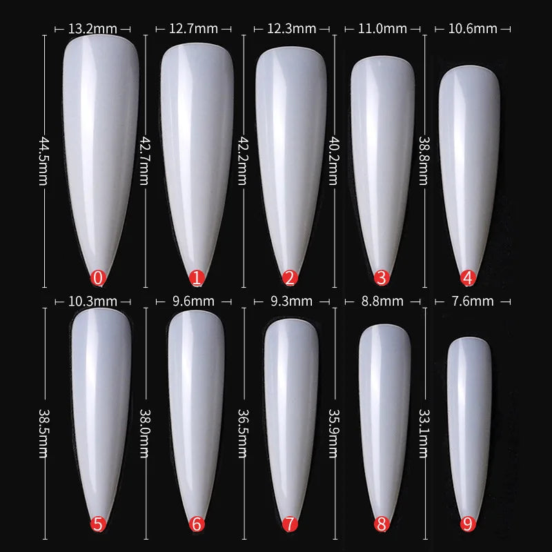 Full Cover Gel Nail Tips Set - 500pcs Stiletto & Coffin Design False Nails for DIY Manicure