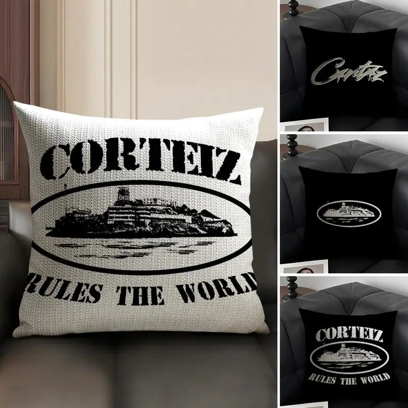 Linen Cushion Cover Double-Sided Printing Sofa Pillowcase Home Decor