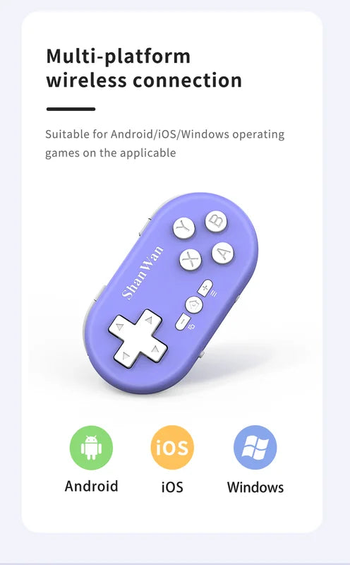 Mini Handheld Game Controller for Android iOS Windows - Portable Bluetooth Gaming Handle