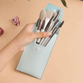 Mini Makeup Brush Set 8Pcs with Portable Handle - Perfect for Blush & Eyeshadow