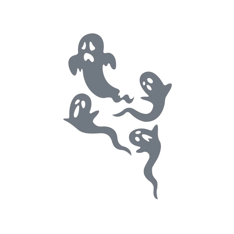 Halloween Ghost and Bat Vinyl Car Rearview Mirror Decals - Spooky Car Accessories