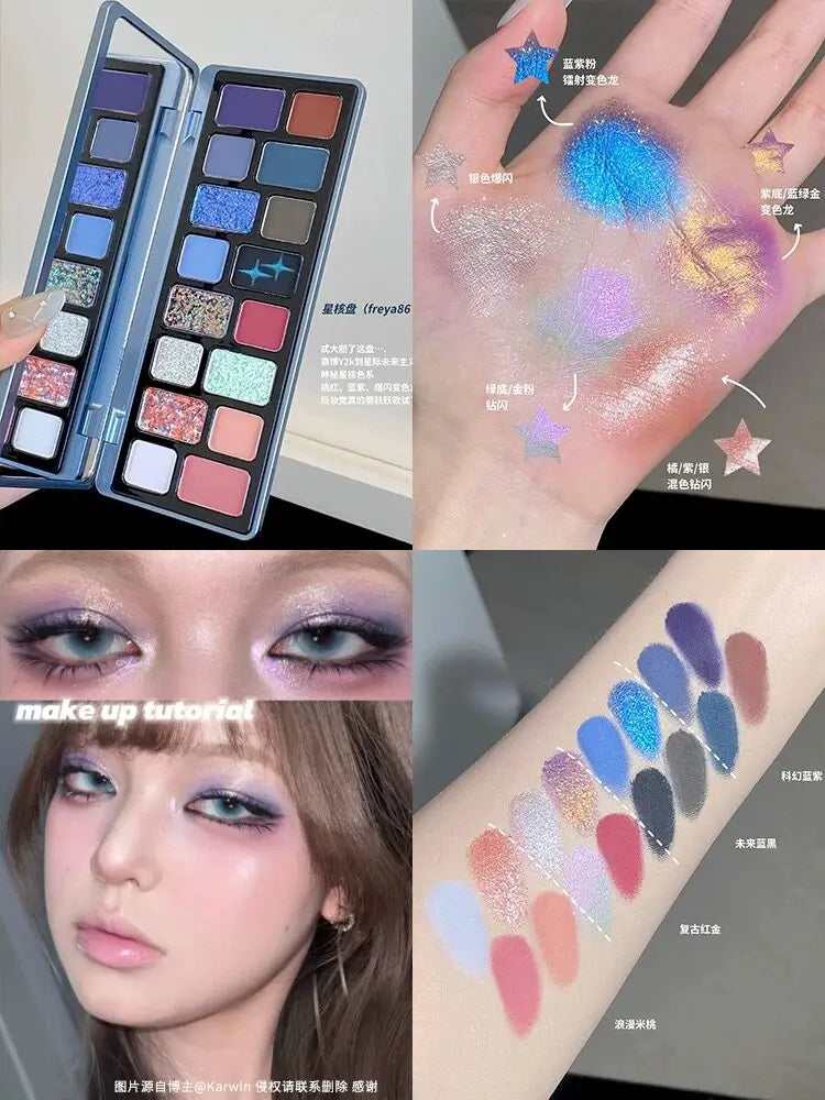 Vibrant Matte Eyeshadow Palette with 16 Colors - Long Lasting Makeup Set