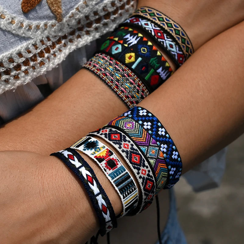 10Pcs Handmade Nepal Rope Charm Bracelets for Women Bohemia Jewelry Set