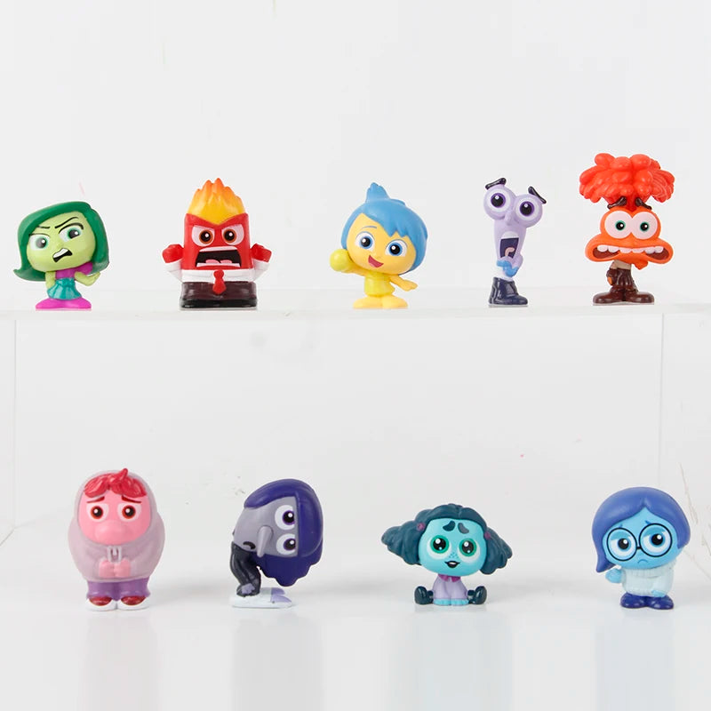 Mini Inside Out 2 Action Figure Set - 9pcs Cartoon Toy Doll Collection for Fans