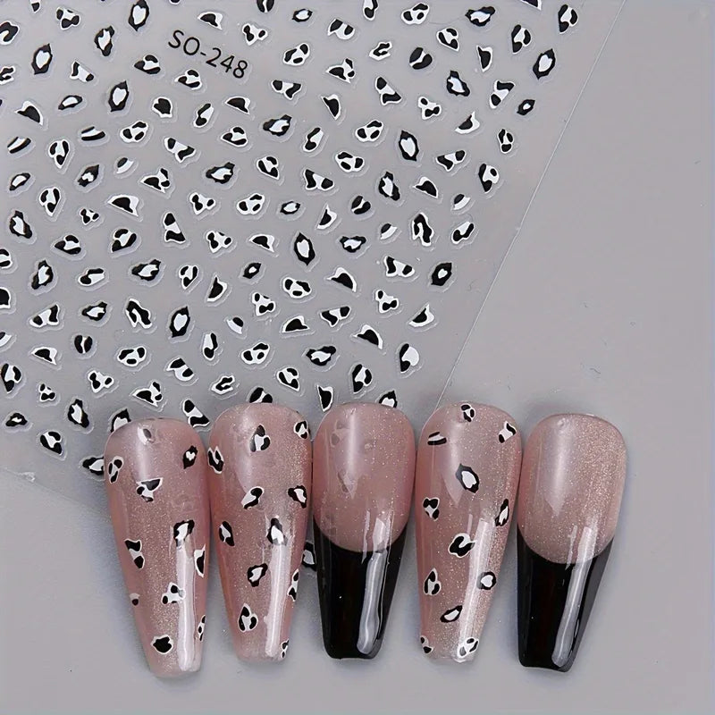 Leopard Print Nail Stickers 3-Pack - Easy DIY Nail Art for Weddings Parties and Gifts