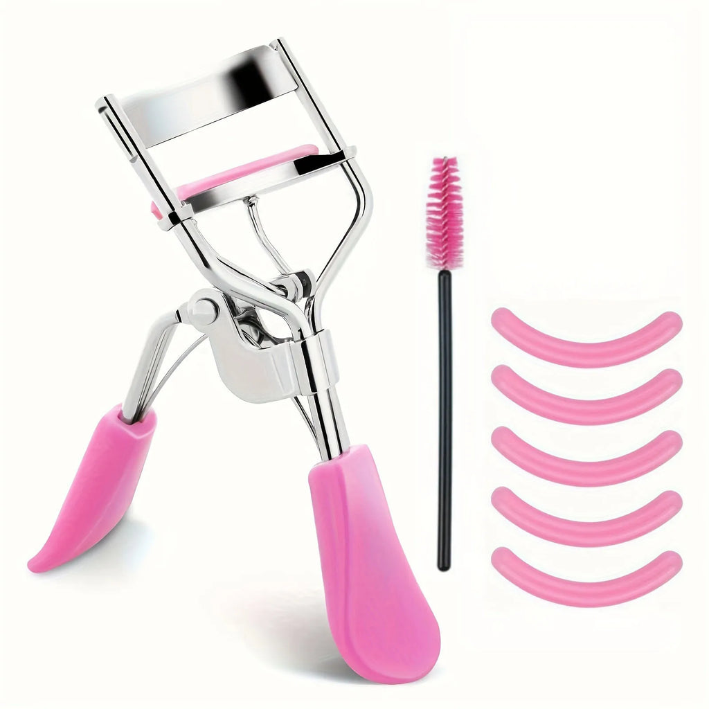 Eyelash Curler Set with Replacement Pads and Tweezers - Multiple Colors