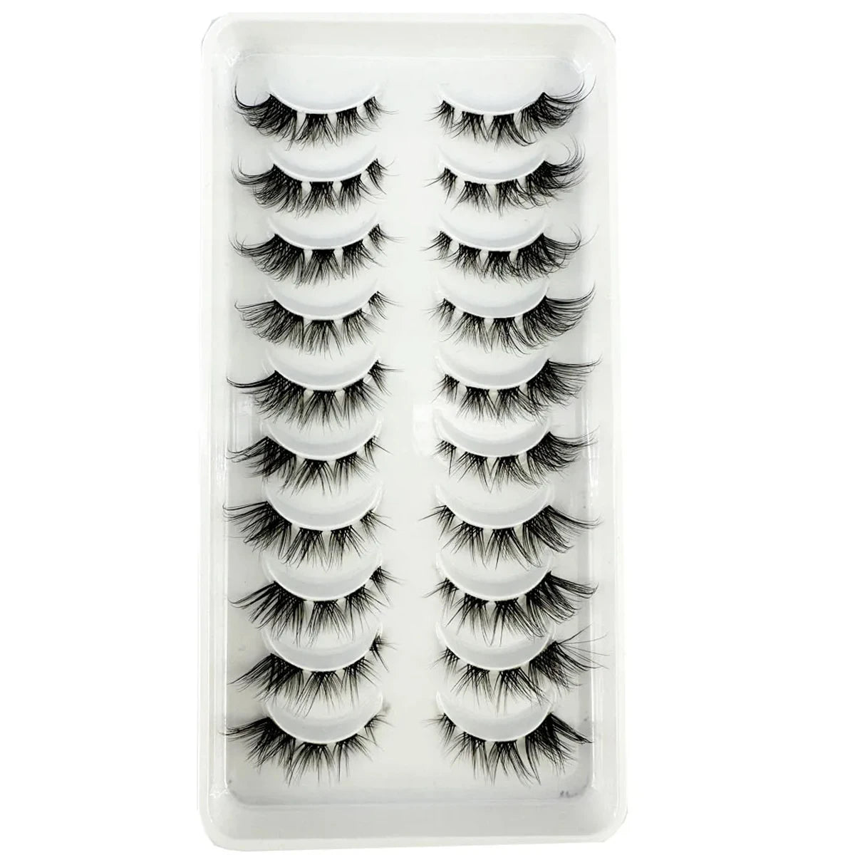 10 Pairs Fluffy Mink False Eyelashes - Natural Dramatic Look, Wispy & Long
